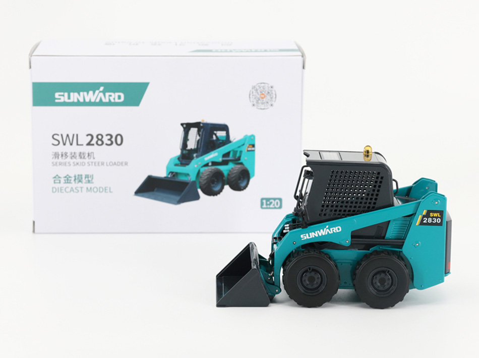 Statybinės technikos mini krautuvo modelis, mastelis 1:20, lydinio